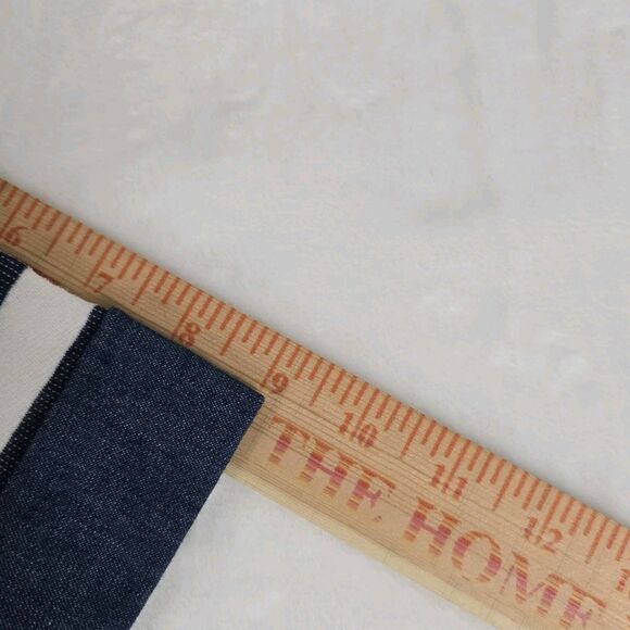 AG Adriano Goldschmied Striped Denim Short Sleeve Top XS Navy White Back Zipper - Picture 6 of 11